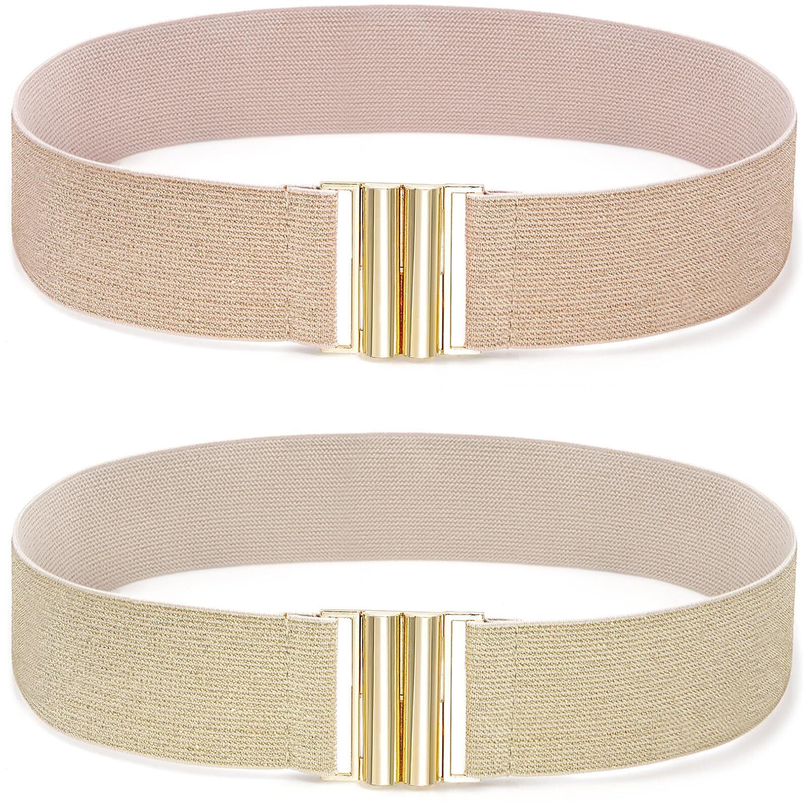 4125 Women Wide Stretchy Belt Elastic Waist Belt For Ladies Dresses Gold